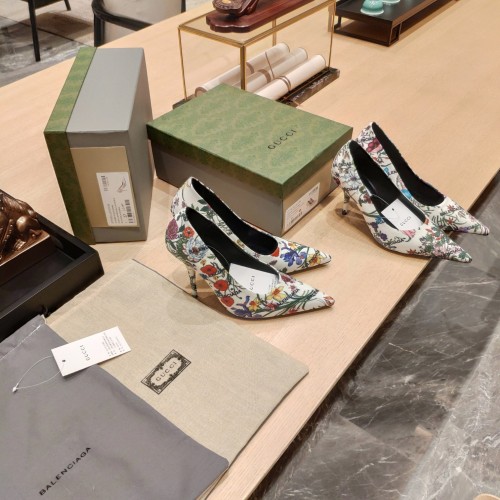 Gucci x Balenciaga Womens Shoes Slingback Pumps High Heel Luxury Brand Wedding Fashion Shoes for Women with Original Box