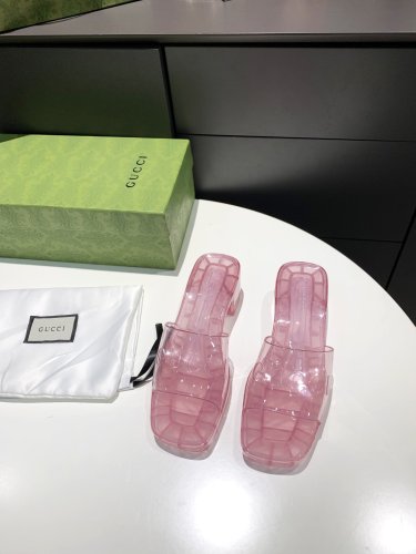 Gucci Womens Shoes Sandals Slides Slippers Luxury Brand Thick Sole 5cm Heel Design Women's GG slide sandal with Original Box