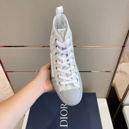 Dior Mens Shoes Sneakers Casual Luxury Brand B23 HIGH-TOP SNEAKER Dior Oblique Canvas with Original Box 3SH118ZMK_H761