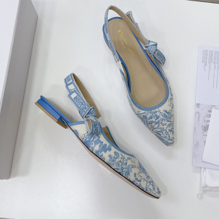 Dior Women Shoes Pumps Luxury Design Fashion Type High Heel Shoes for Wedding Style J'ADIOR SLINGBACK PUMP Cotton Embroidery with Micro Houndstooth Motif with Original Box