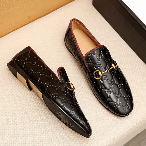 Gucci Mens Shoes Leather Design Luxury Brand Business Dress Shoes for Men with Original Box