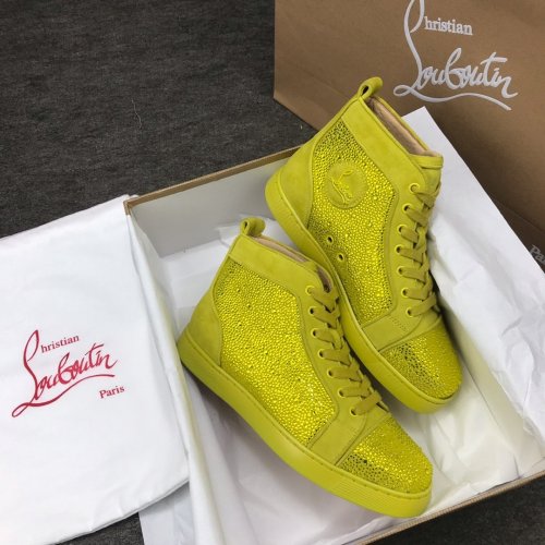 Christian Louboutin Mens Shoes Luxury Brand Red Bottom Design Louis Junior Spikes Flat with Original Box CL sneakers