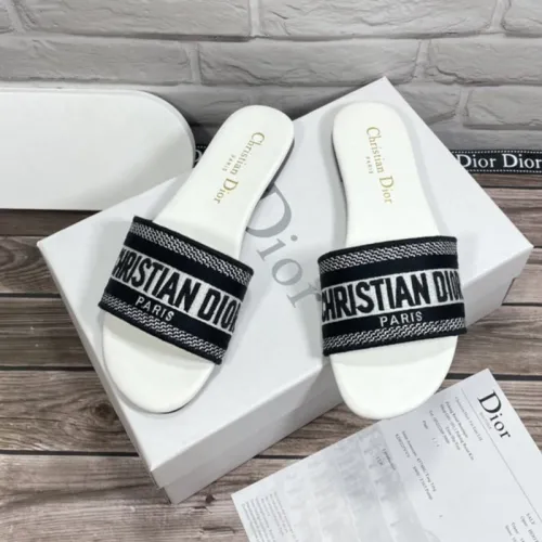 Dior Women Shoes Mule DWAY SLIDE Luxury Brand Womens Sandals Slippers with Original Box
