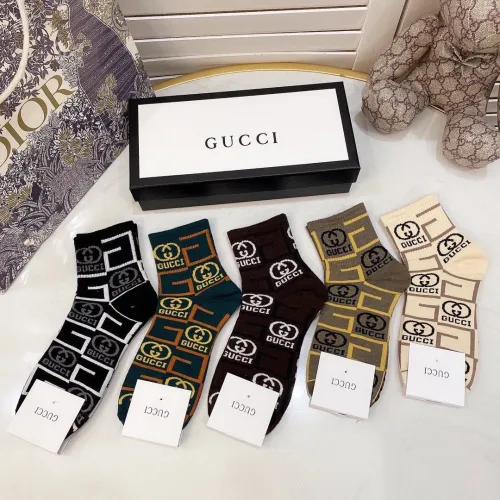 Gucci Socks 5 Pairs with Original Box Luxury Brand Breathable Gucci Sock