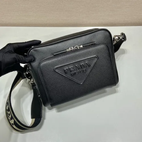Prada Mens Womens Bags Shoulder Bag Luxury Brand Saffiano leather shoulder bag with Original Box 2VH152_2FAD_F0002_V_OOO