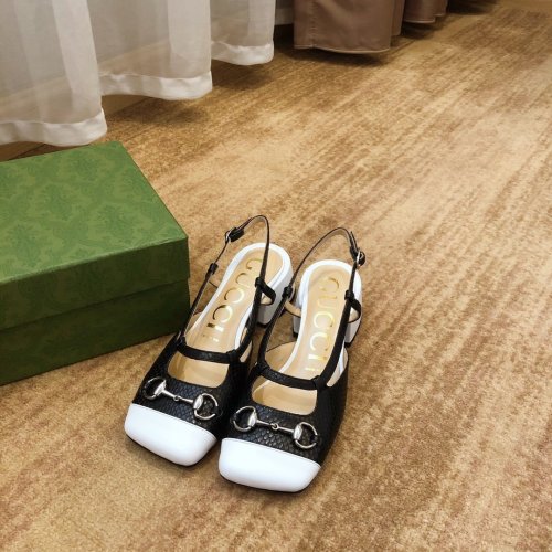 Gucci Womens Shoes Mid-heel Slingback with Horsebit