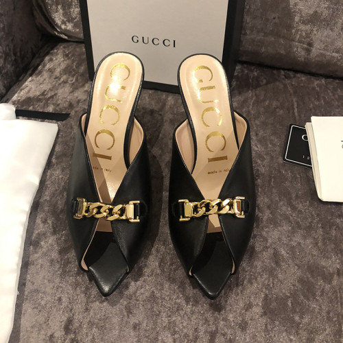 Gucci Womens Shoes Slide Sandal with Chain 7.5cm