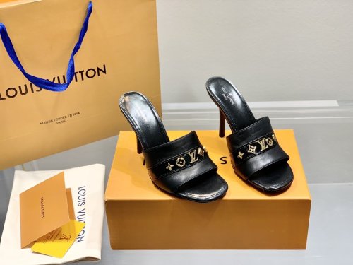 Louis Vuitton Womens Shoes Pumps Sandals Leather Design Luxury Brand Fashion Sandals with Original Box 10cm Heel