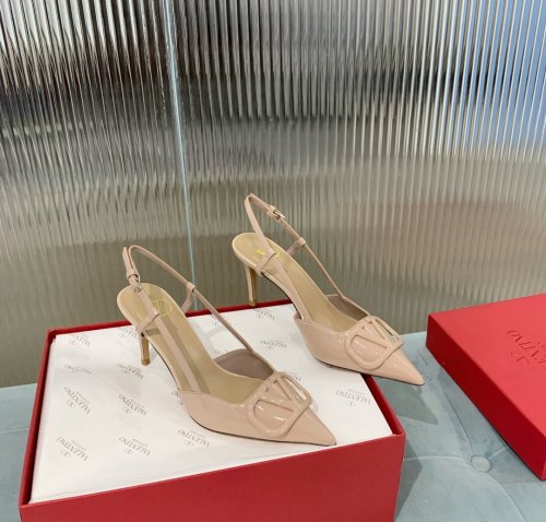 Valentino Women Shoes Mule Flip Flop Sandals VLOGO SIGNATURE CALFSKIN SLINGBACK PUMP 80 MM / 3.15 IN. with Original Box