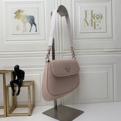 Prada Men Womens Shoulder Bags with Original Box 1BD311_ZO6_F0934_V_OOO Luxury Brand Prada Cleo brushed leather shoulder bag with flap
