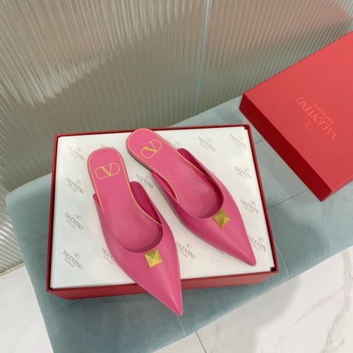 Valentino Women Shoes Mule Flip Flop Sandals ROMAN STUD FLAT MULE IN CALFSKIN with Original Box Luxury Brand