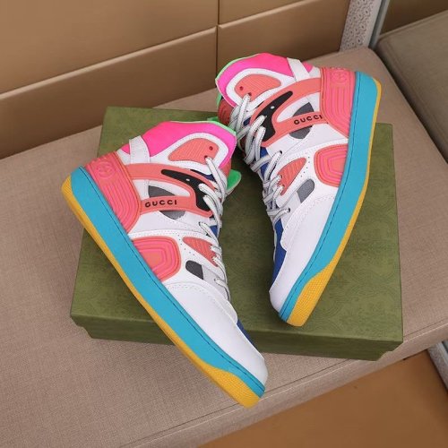 Gucci Womens Shoes Fashion Type Luxury Brand Leather Women's Gucci Basket sneaker with Original Box 661310 2SHA0 9014
