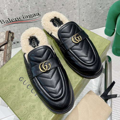 Gucci Womens Shoes Casual Loafers Design Luxury Brand Leather Princetown with Original Box