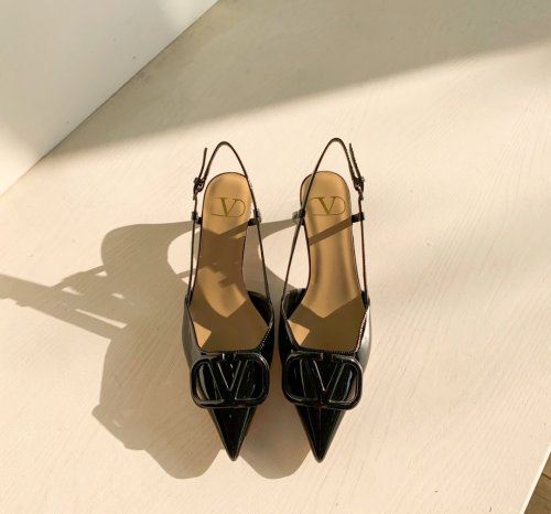 Valentino Women Shoes Mule Flip Flop Sandals VLOGO SIGNATURE CALFSKIN SLINGBACK PUMP 35MM with Original Box