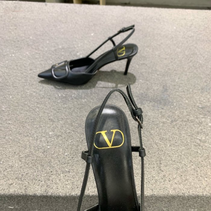 Valentino Women Shoes Mule Flip Flop Sandals VLOGO SIGNATURE CALFSKIN SLINGBACK PUMP 80 MM / 3.15 IN. ZW2S0R01MZF0NO with Original Box