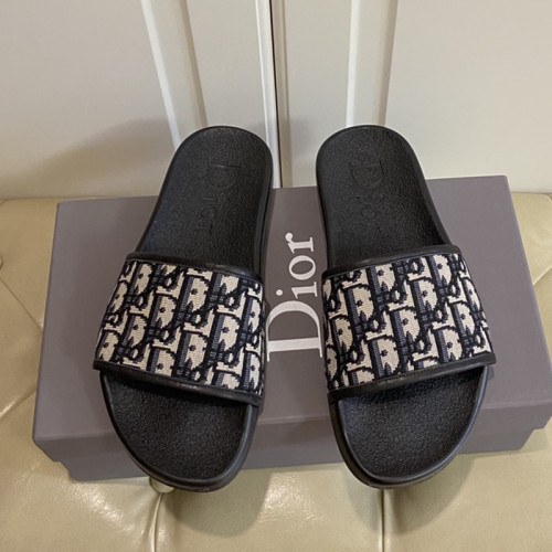 Dior Womens Shoes Sandals Slippers Slide Luxury Brand DIO(R)EVOLUTION SLIDE Shiny Technical Fabric with Dior Oblique Print with Original Box