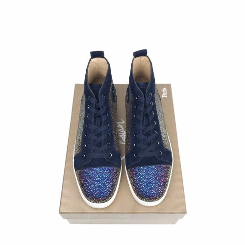 Christian Louboutin Mens Shoes Luxury Brand Red Bottom Design Louis Junior Spikes Flat with Original Box CL sneakers