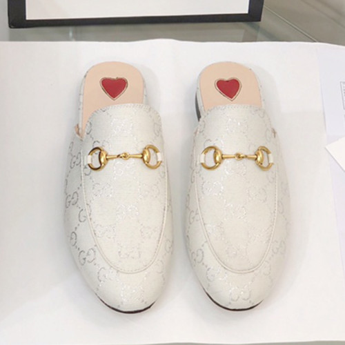 Gucci Womens Shoes Casual Loafers Design Luxury Brand Leather Women's jumbo GG Princetown slipper with Original Box 475094 UKO60 2588