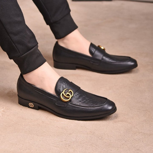 Gucci Mens Shoes Leather Design Luxury Brand Business Dress Shoes for Men with Original Box