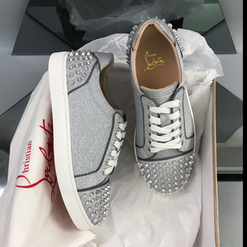 Christian Louboutin Mens Shoes Luxury Brand Red Bottom Design Louis Junior Spikes Flat with Original Box CL sneakers