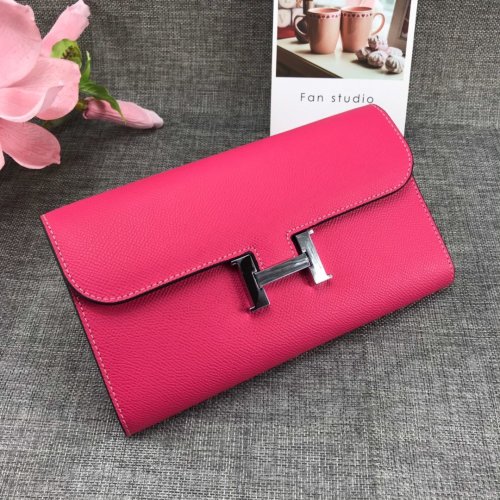 Hermes Womens Mens Wallets Purse Card Holder Leather Long Design Coin Bag with Original Box