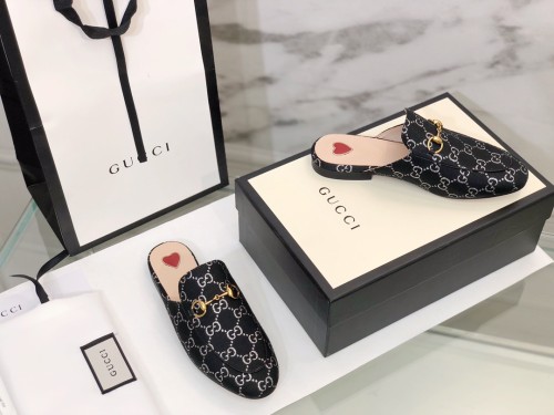Gucci Womens Shoes Casual Loafers Design Luxury Brand Leather Women's jumbo GG Princetown slipper with Original Box 475094 UKO60 2588