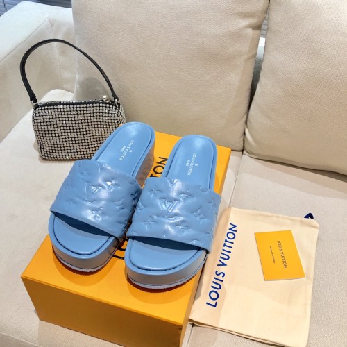 Louis Vuitton Womens Shoes Sandals Slippers Luxury Brand Louis Vuitton JUMBO FLATFORM MULE with Original Box 1A9QYY