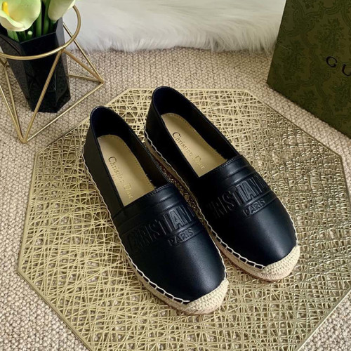 Dior Women Shoes Luxury Brand Design Dior Espadrille Nude Mesh Embroidery Womens Shoes with Original Box