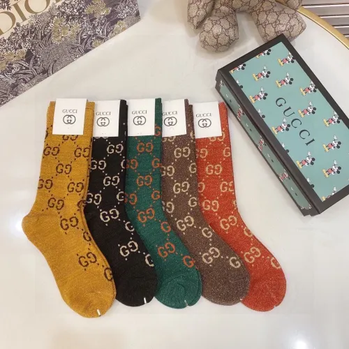 Gucci Socks 5 Pairs with Original Box Luxury Brand Breathable Gucci Sock