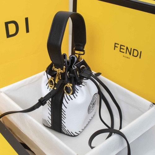Fendi Womens Bag MON TRESOR - White Canvas Mini-Bag