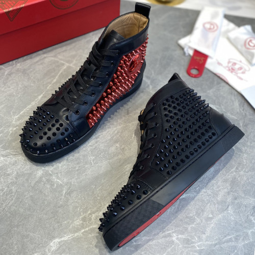 Christian Louboutin Mens Shoes Luxury Brand Red Bottom Design Louis Junior Spikes Flat with Original Box CL sneakers