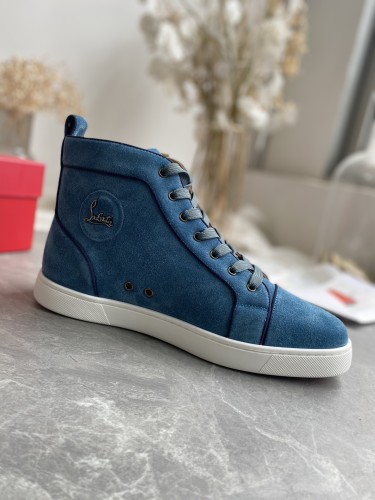 Christian Louboutin Mens Shoes Luxury Brand Red Bottom Design Louis Junior Spikes Flat with Original Box CL sneakers