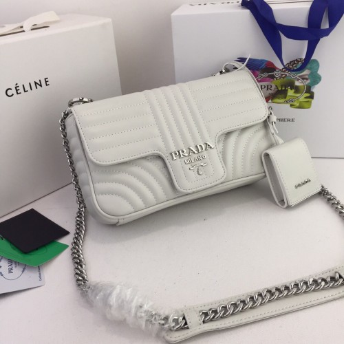 Prada Womens Bags Shoulder Messenger Bags Luxury Brand Leather Prada Diagramme Bag 1BH083_2D91_F097X_V_IOI with Original Box