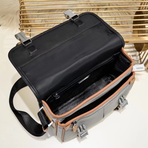 Prada Mens Womens Bags Shoulder Bag Luxury Brand Black Re-Nylon and Saffiano leather shoulder bag with Original Box 2VD769_2DMH_F0002_V_OLO
