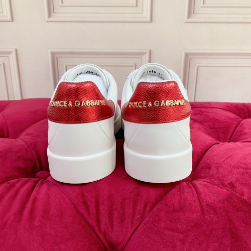 Dolce&Gabbana Womens Mens Shoes Fashion Sneakers Luxury Brand Calfskin Nappa Portofino Sneakers With Lettering