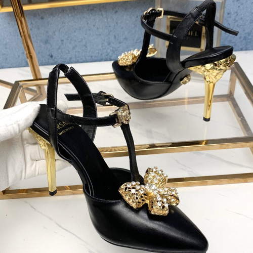 Versace Brand Womens Sandals Shoes Leather Big Size LA MEDUSA SLING-BACK PUMPS High Heel Design Luxury Brand Sandals for Women