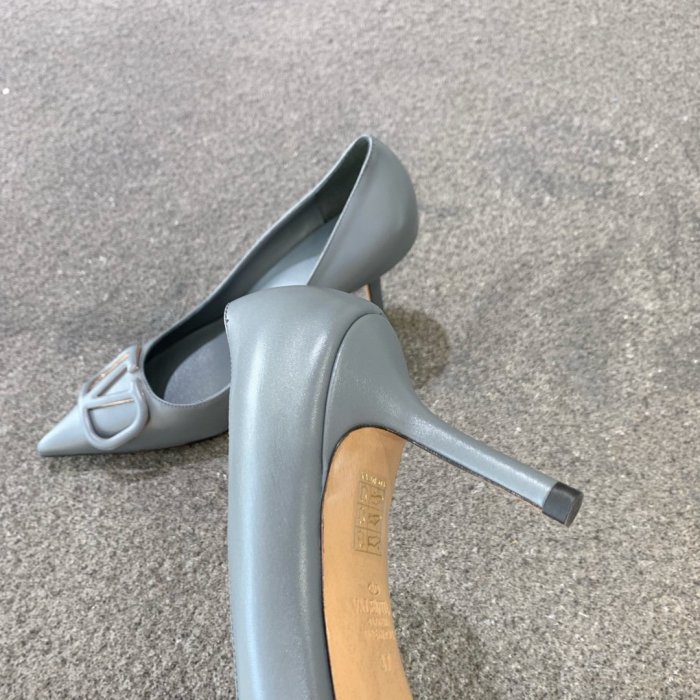 Valentino Women Shoes Mule Flip Flop Sandals VLOGO SIGNATURE CALFSKIN PUMP 80MM Luxury Brand with Original Box