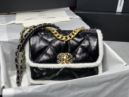 Chanel Womens Bags Shoulder Messenger Bags Chanel 19 Flap Bag Luxury Brand with Original Box