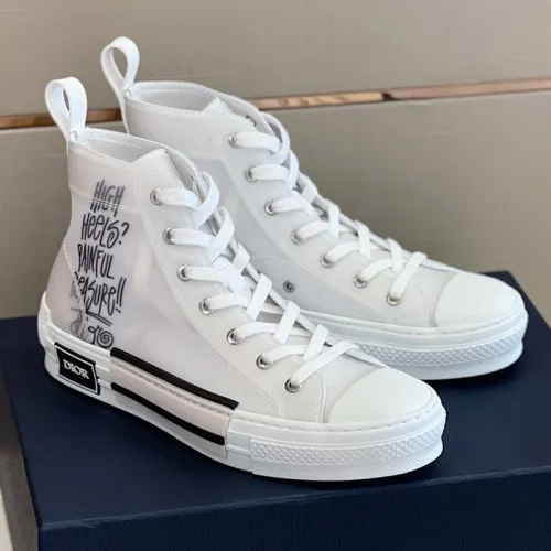 Dior Mens Shoes Sneakers Casual Luxury Brand B23 HIGH-TOP SNEAKER Dior Oblique Canvas with Original Box 3SH118ZMK_H761