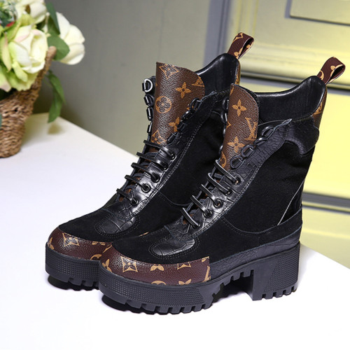 Louis Vuitton Women Shoes Boots Luxury Brand Fashion Ankle Boots LAUREATE PLATFORM DESERT BOOT