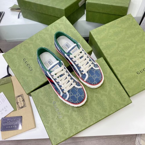 Gucci Womens Shoes Sneakers Luxury Brand Women's Gucci Tennis 1977 sneaker ‎606110 2KQ10 4463 with Original Box