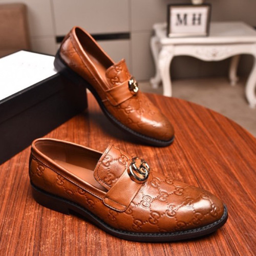 Gucci Mens Shoes Leather Design Luxury Brand Business Dress Shoes for Men with Original Box