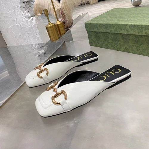 Gucci Womens Shoes Slippers Luxury Brand Flat Mule with Horsebit with Original Box