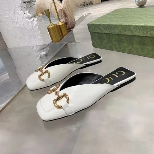Gucci Womens Shoes Slippers Luxury Brand Flat Mule with Horsebit with Original Box