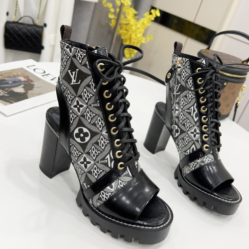 Louis Vuitton Womens Shoes Ankle Boots Leather Design Luxury Brand Summer Fashion Sandals PASSENGER SILHOUETTE BOOT with Original Box