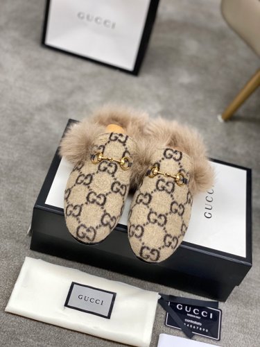 Gucci Womens Shoes Casual Loafers Design Luxury Brand Leather Princetown with Original Box