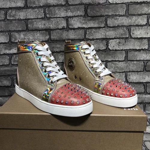 Christian Louboutin Mens Shoes Luxury Brand Red Bottom Design Louis Junior Spikes Flat with Original Box CL sneakers