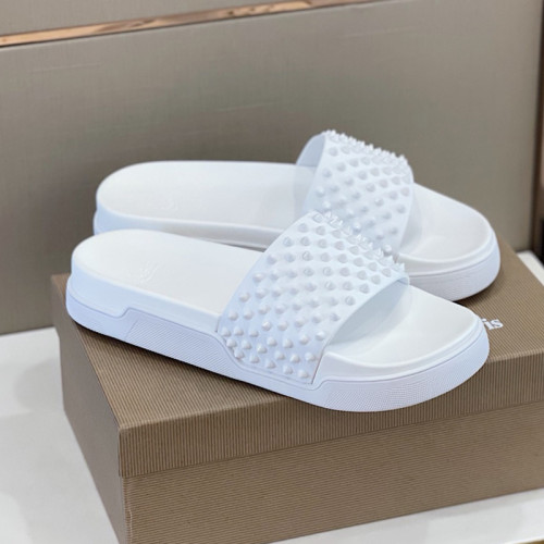 Christian Louboutin CL Men Shoes Slippers Luxury Brand Red Botton Mens Slides with Original Box