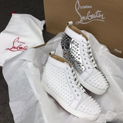 Christian Louboutin Mens Shoes Luxury Brand Red Bottom Design Louis Junior Spikes Flat with Original Box CL sneakers