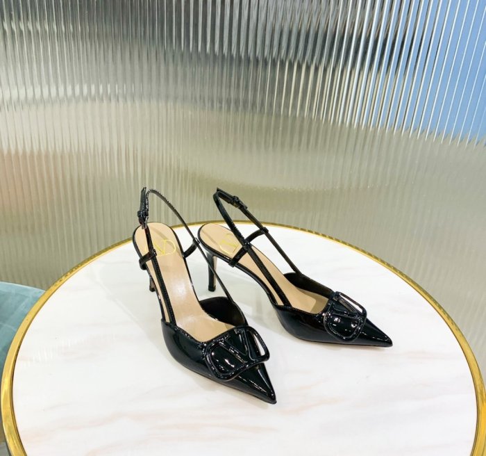 Valentino Women Shoes Mule Flip Flop Sandals VLOGO SIGNATURE CALFSKIN SLINGBACK PUMP 80 MM / 3.15 IN. with Original Box